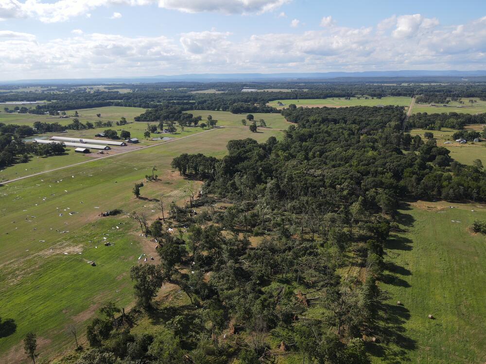 Aerial Photo of Tornado Damage