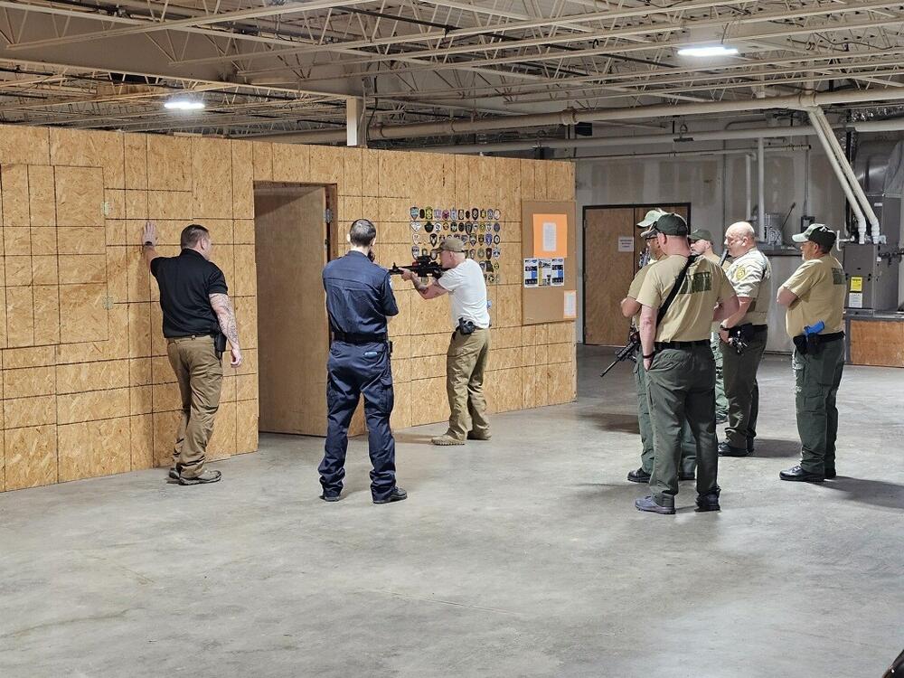 Deputies Practicing Entering a Room for Active Shooter