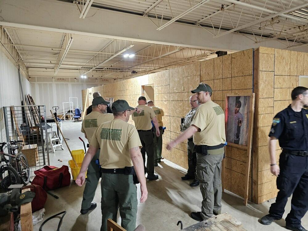 Deputies Practicing Entering a Room for Active Shooter