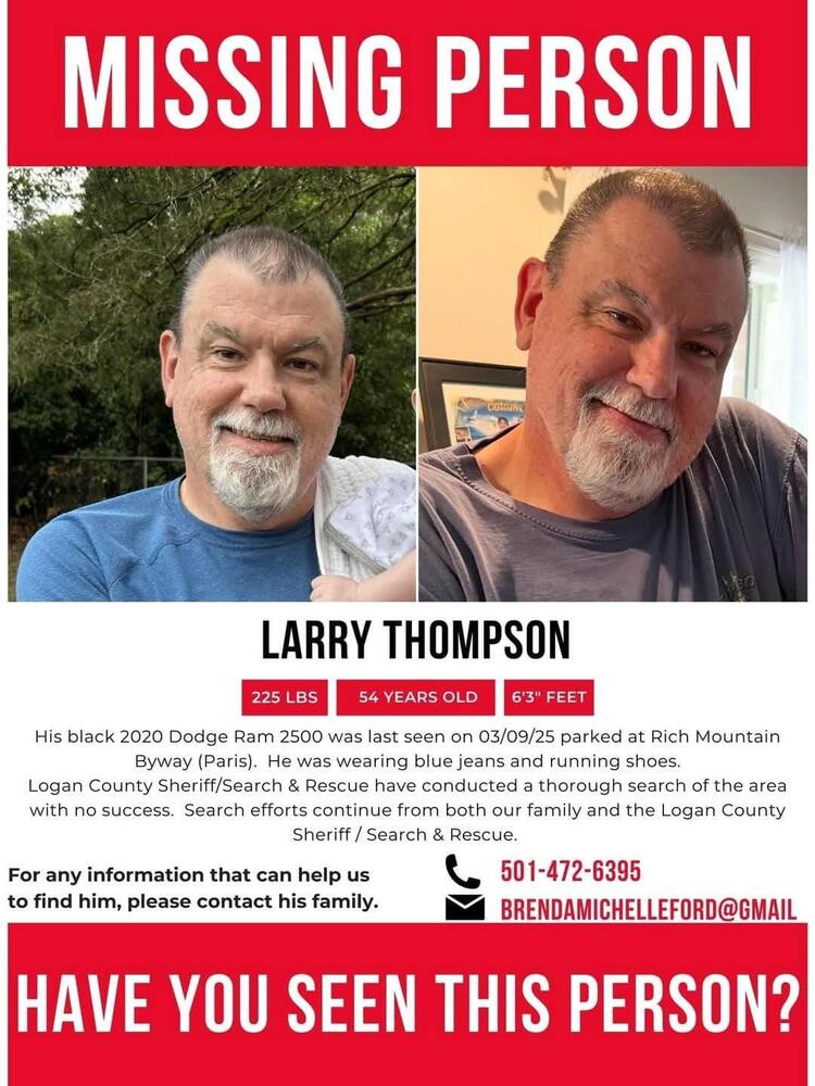 Image of Missing Person Poster for Thompson